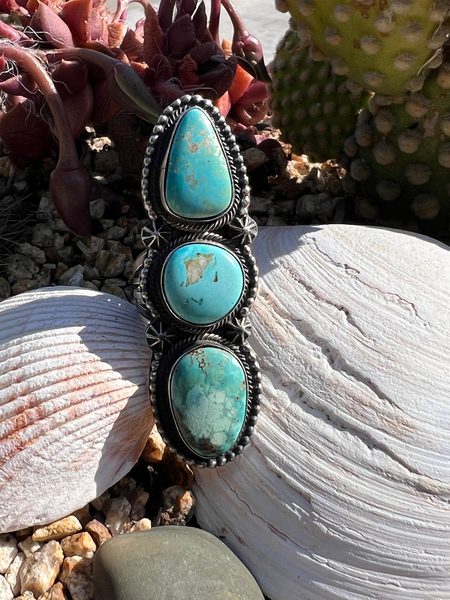 Triple stone Turquoise Ring