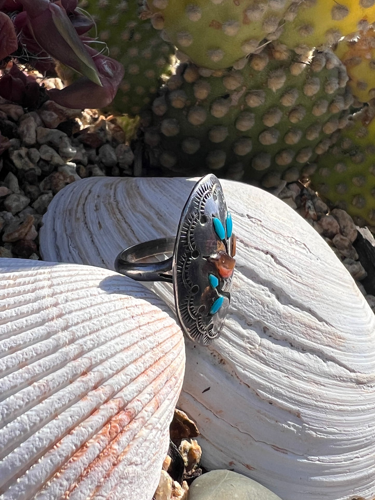 Vintage Bird Inlay Ring