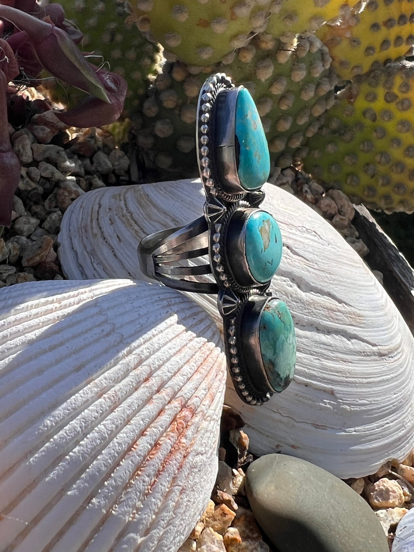 Triple stone Turquoise Ring