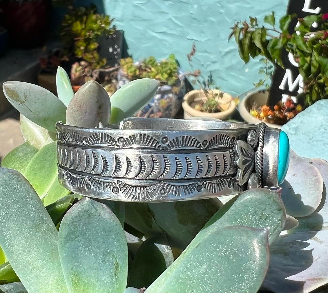 Turquoise and Sterling Cuff