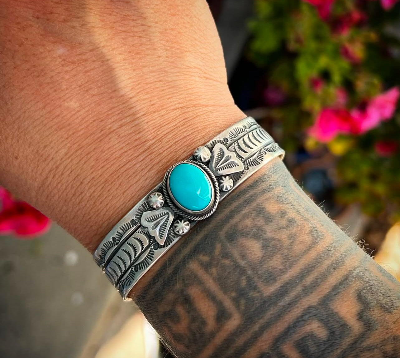Turquoise and Sterling Cuff