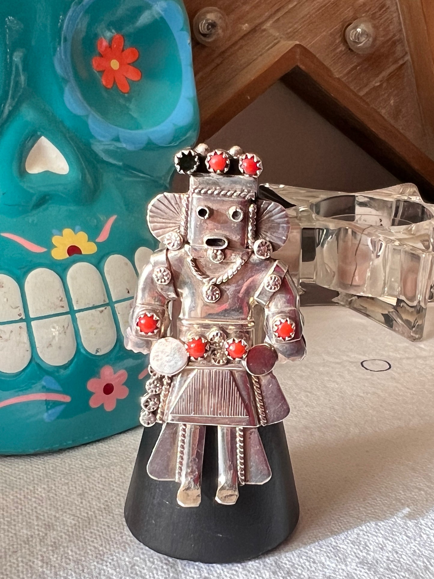 Coral Kachina Ring