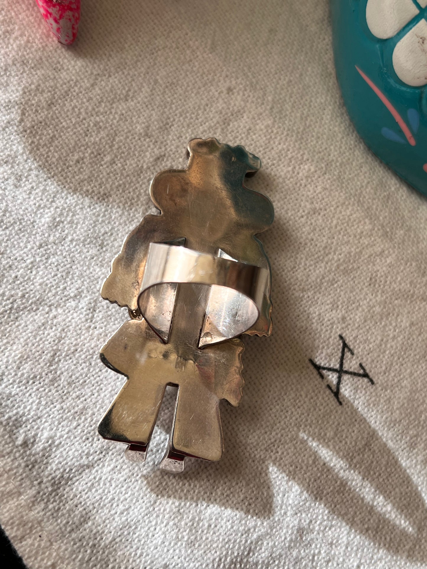 Coral Kachina Ring
