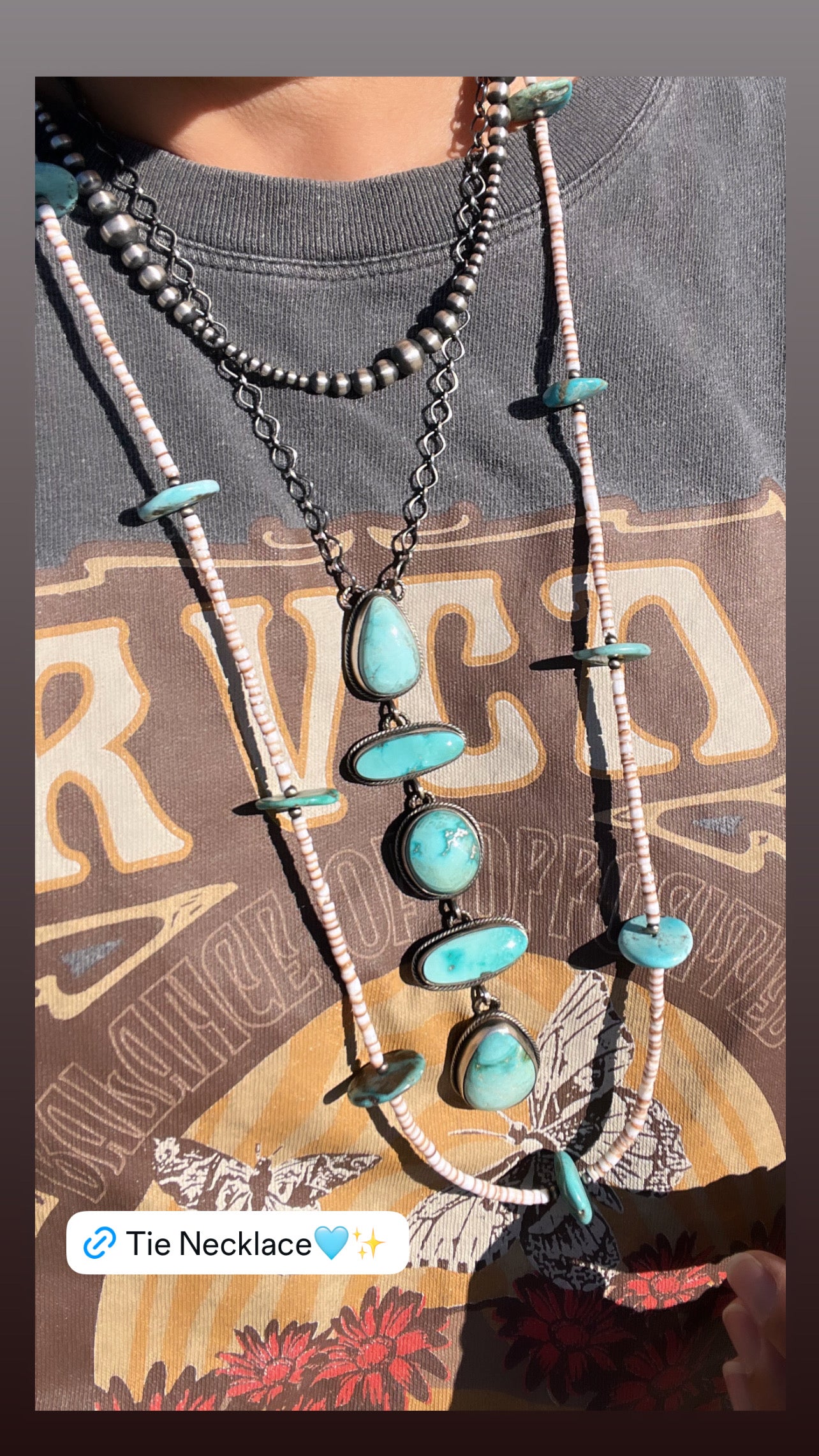 Tie necklace lariat