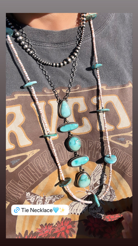 Tie necklace lariat