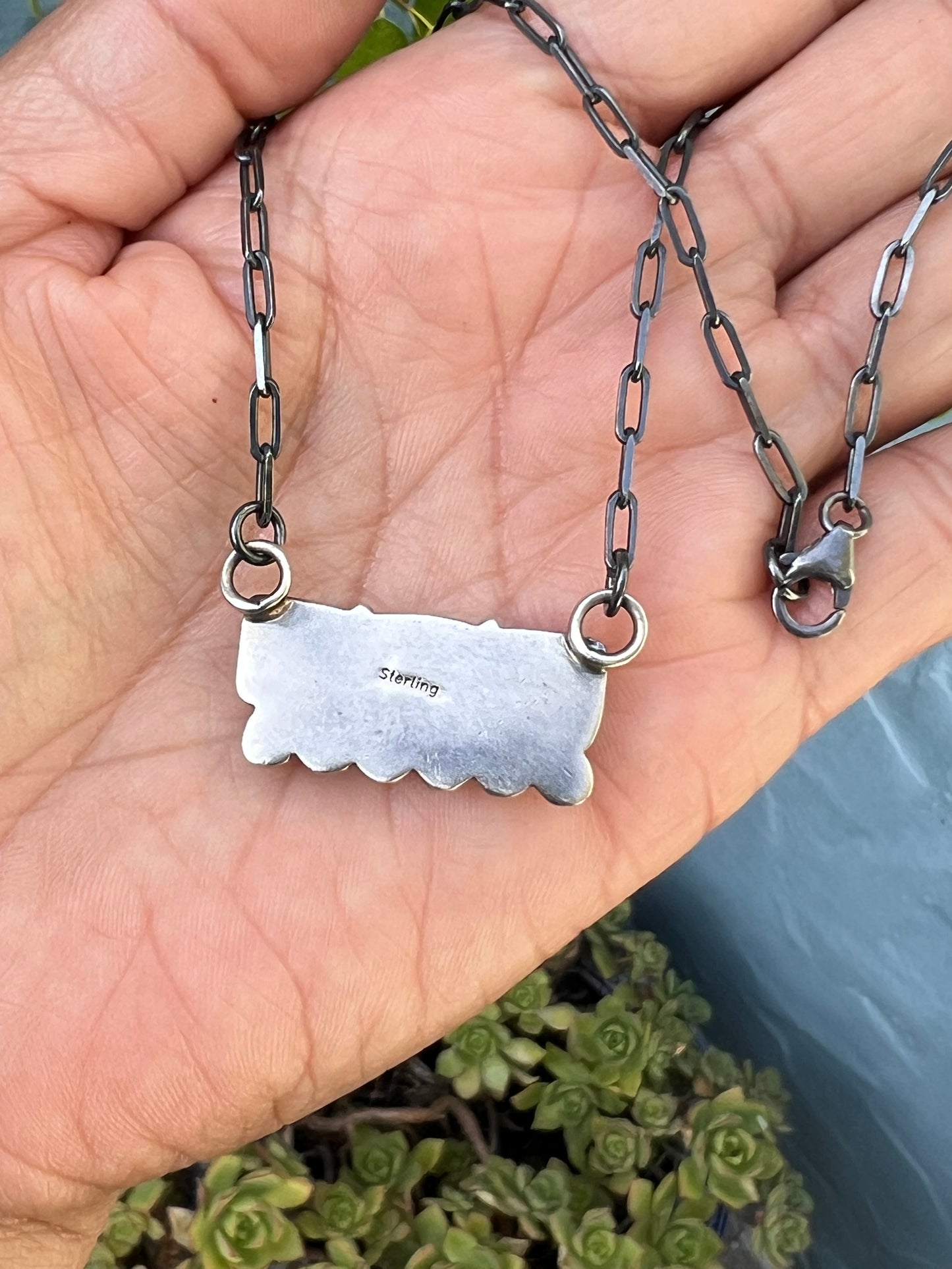 Pink Conch Bar necklace