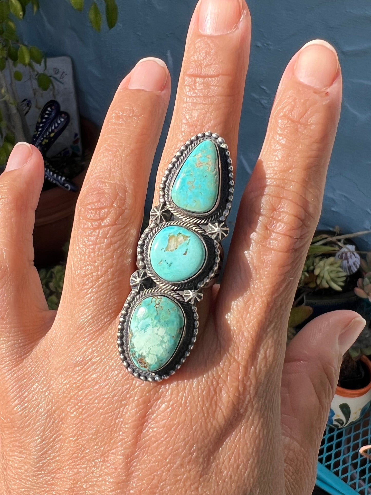 Triple stone Turquoise Ring