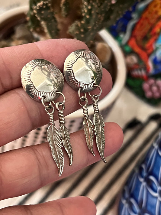 Concho Feather Earrings