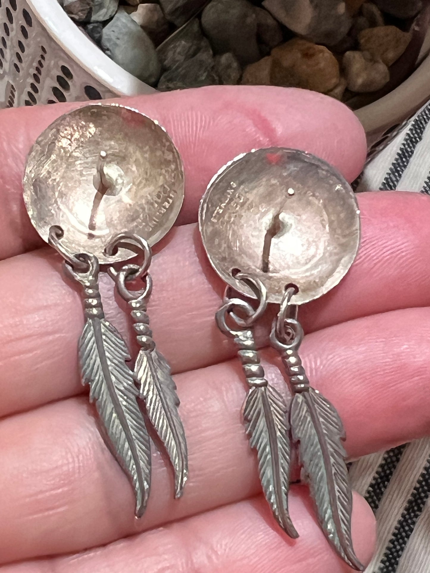 Concho Feather Earrings