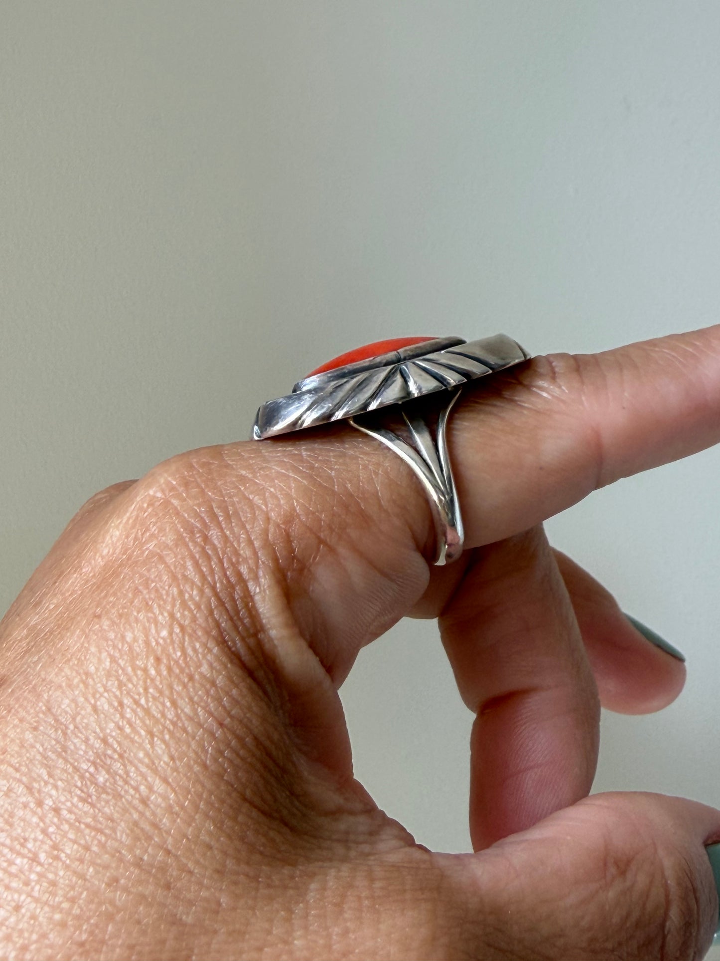 Shadowbox Coral Ring