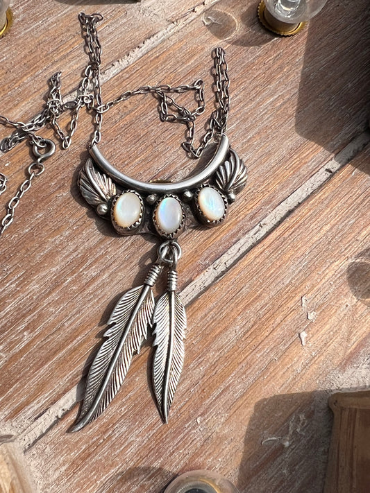 MOP Feather Necklace
