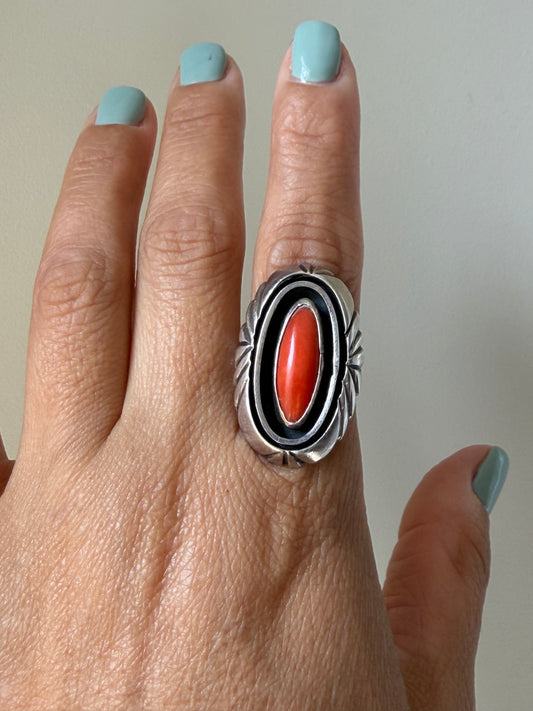 Shadowbox Coral Ring