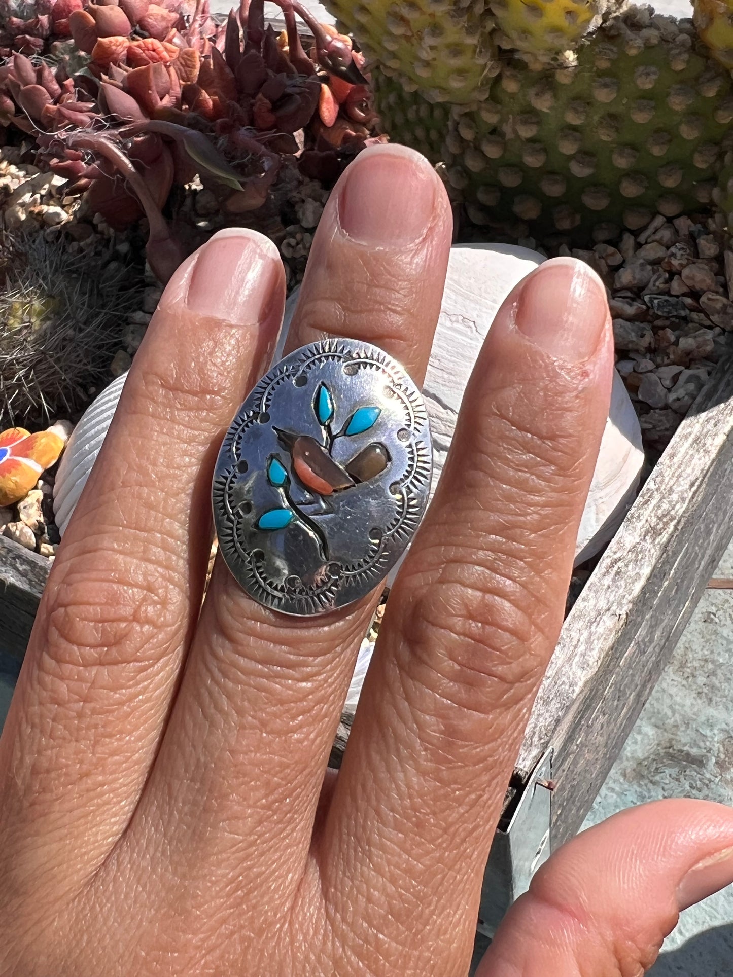 Vintage Bird Inlay Ring
