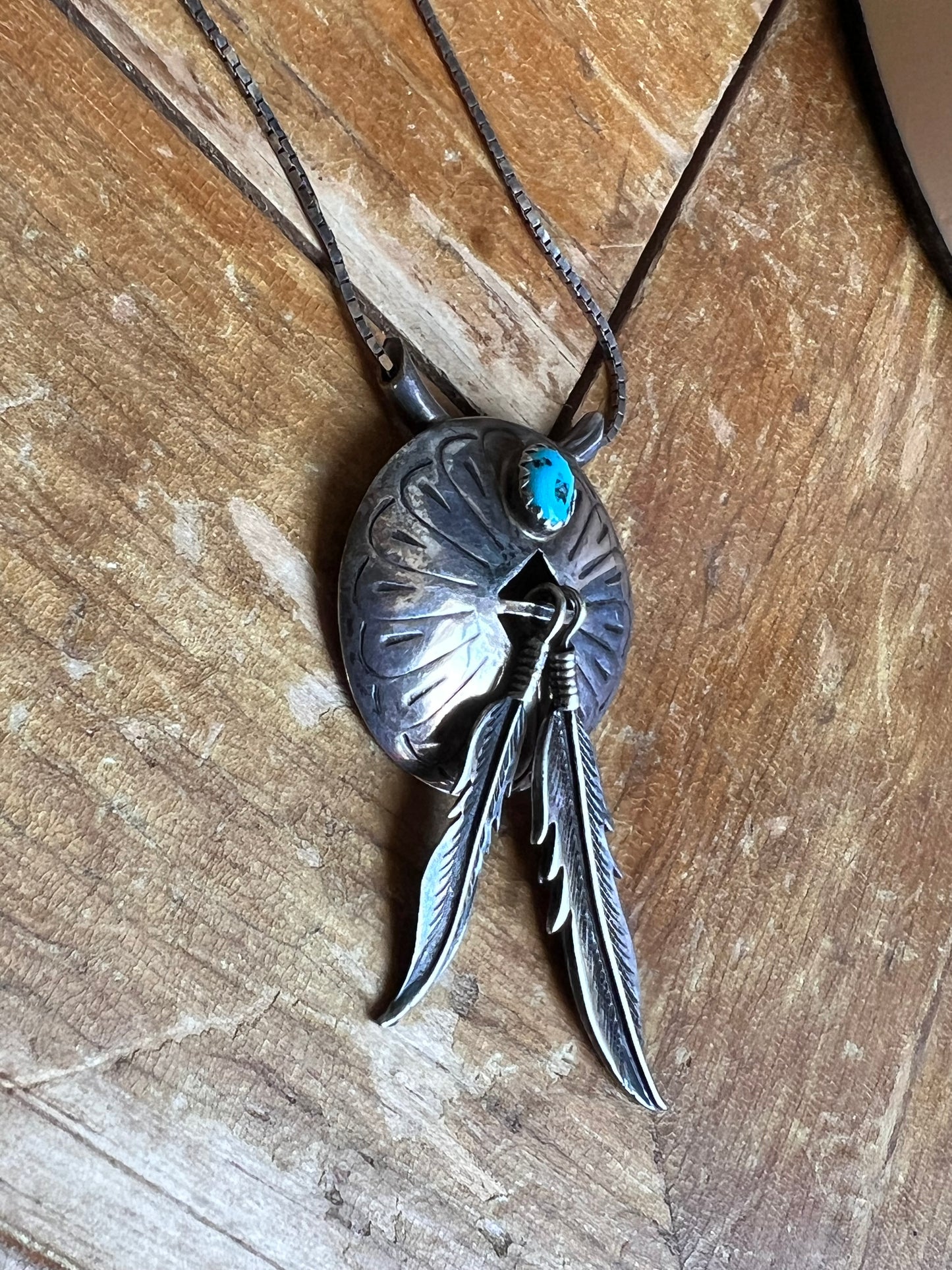 Concho with Feathers Necklace