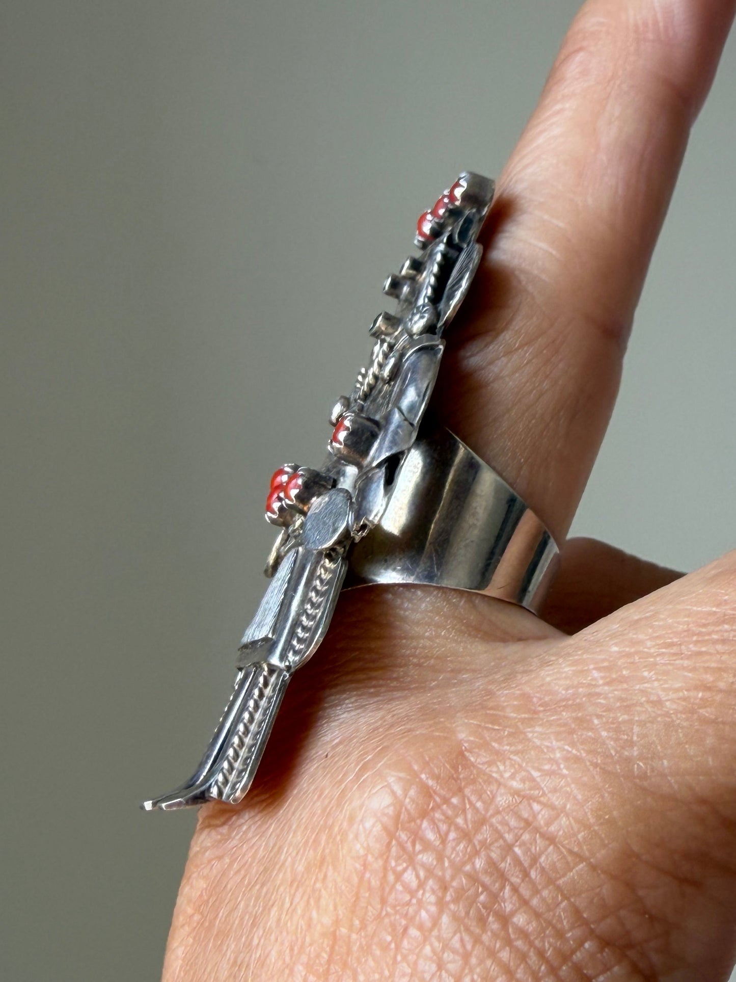 Coral Kachina Ring