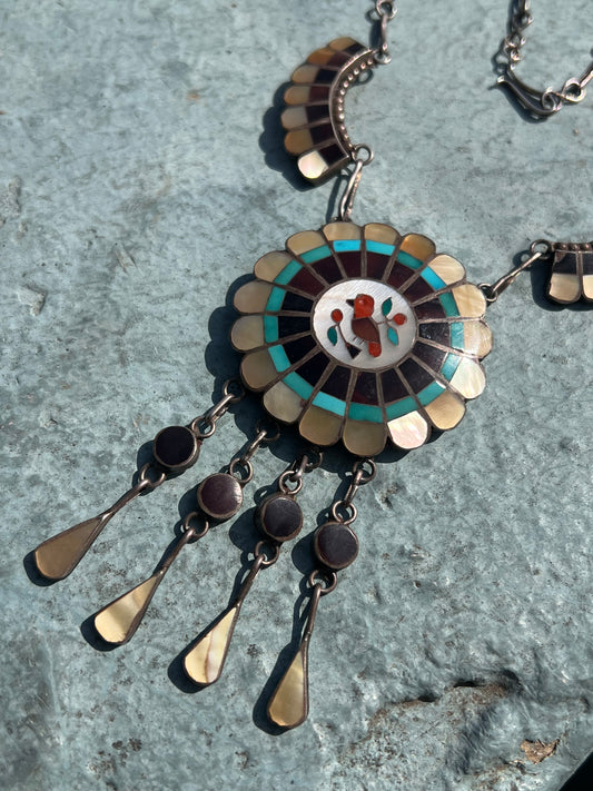 Inlay Bird Necklace