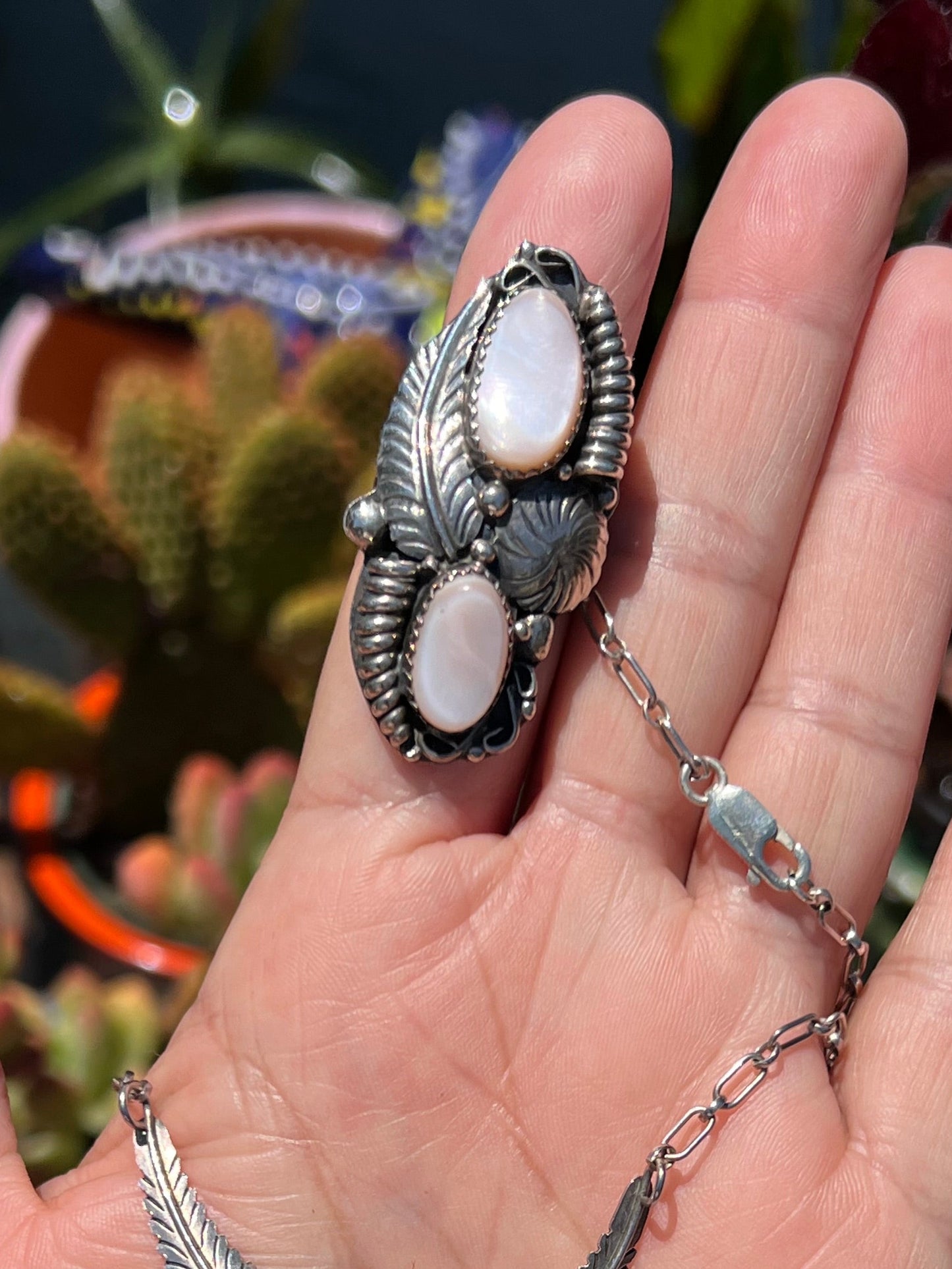 Pink Mother of pearl ring