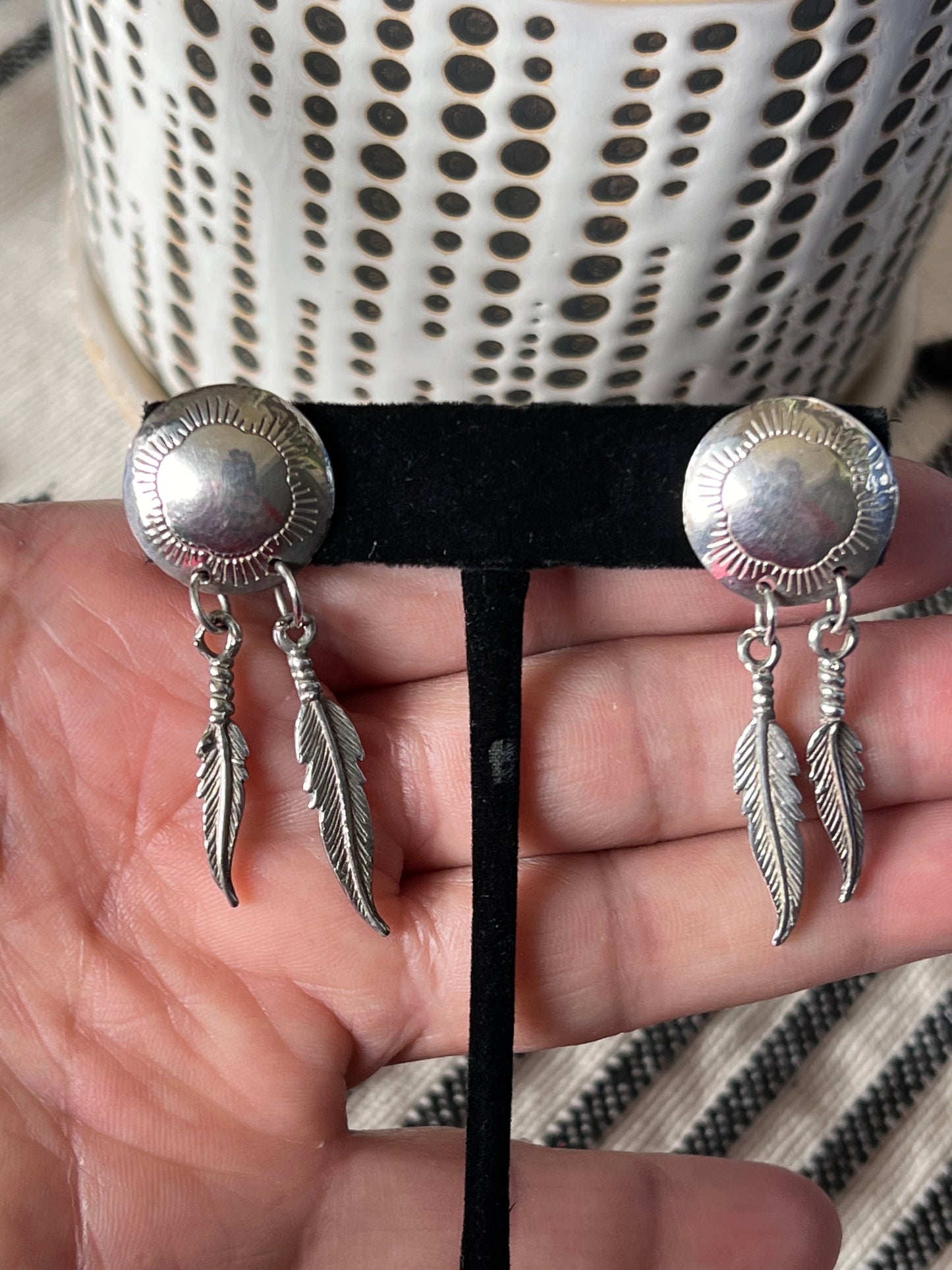 Concho Feather Earrings