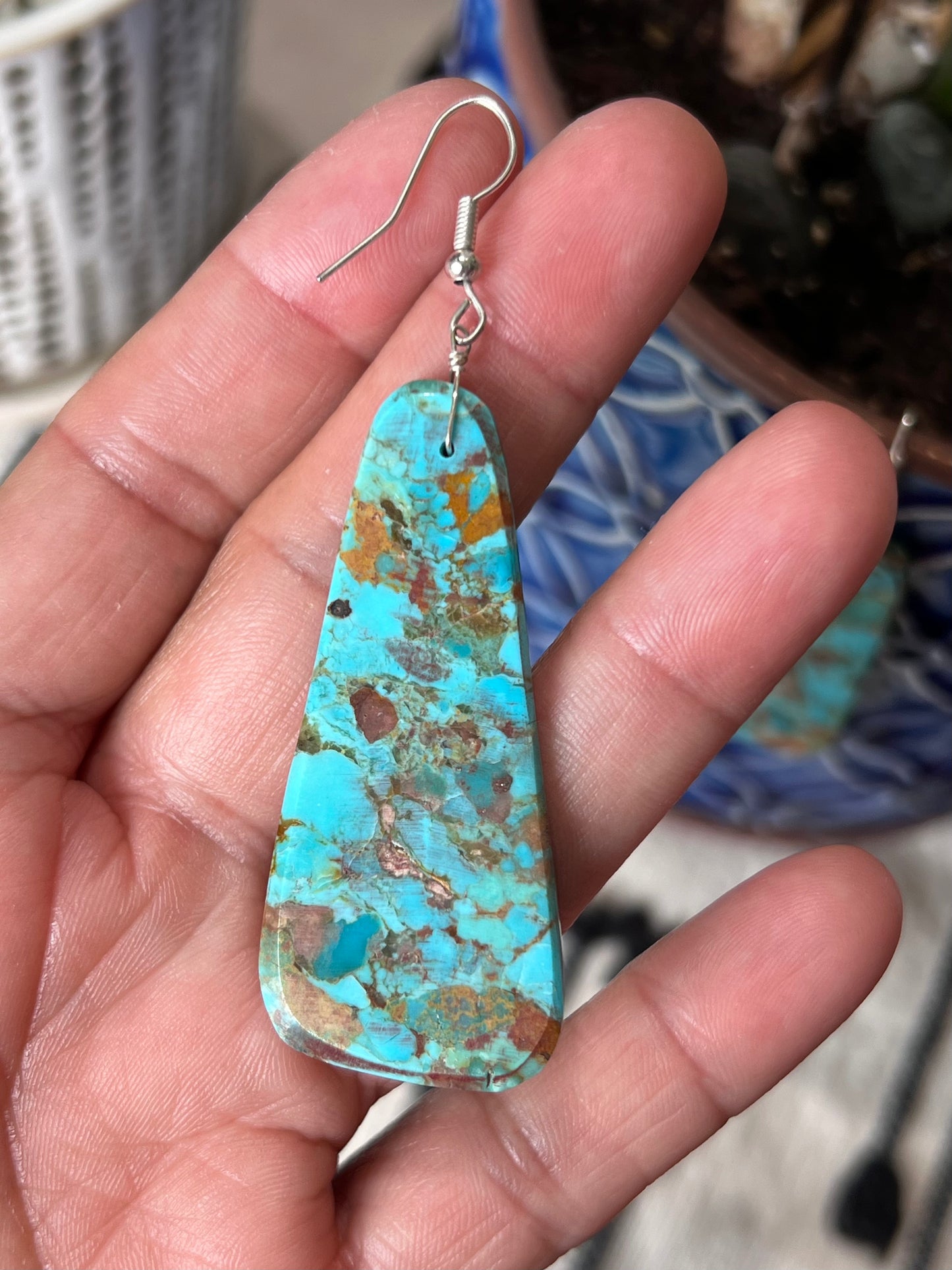 Turquoise Slab Earrings
