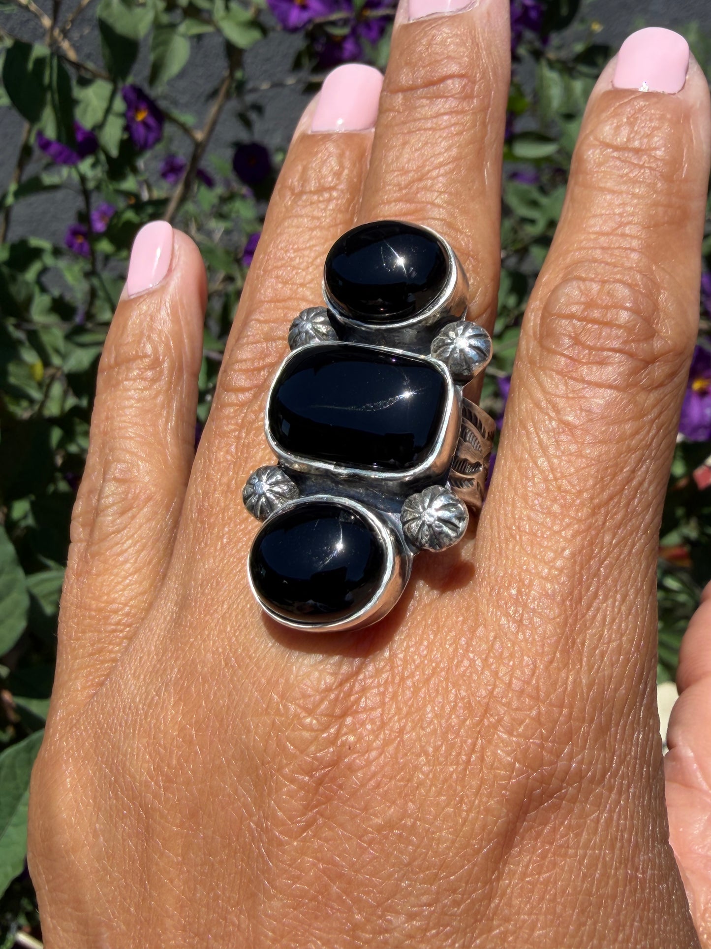 3-stone Onyx Ring