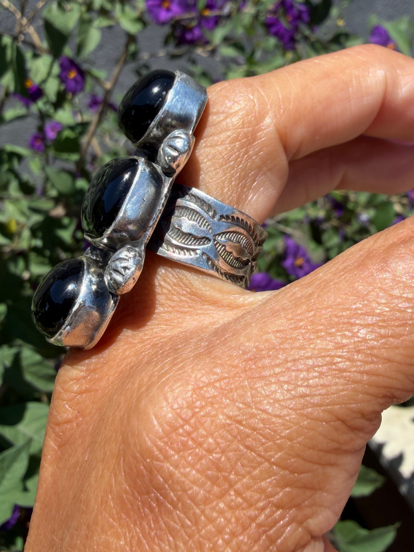3-stone Onyx Ring