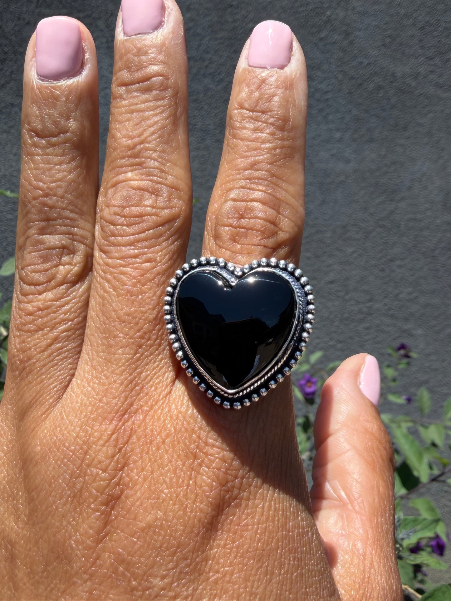 Onyx Heart Ring