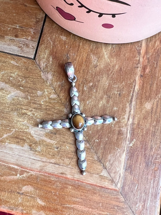 Tiger Eye Cross Pendant