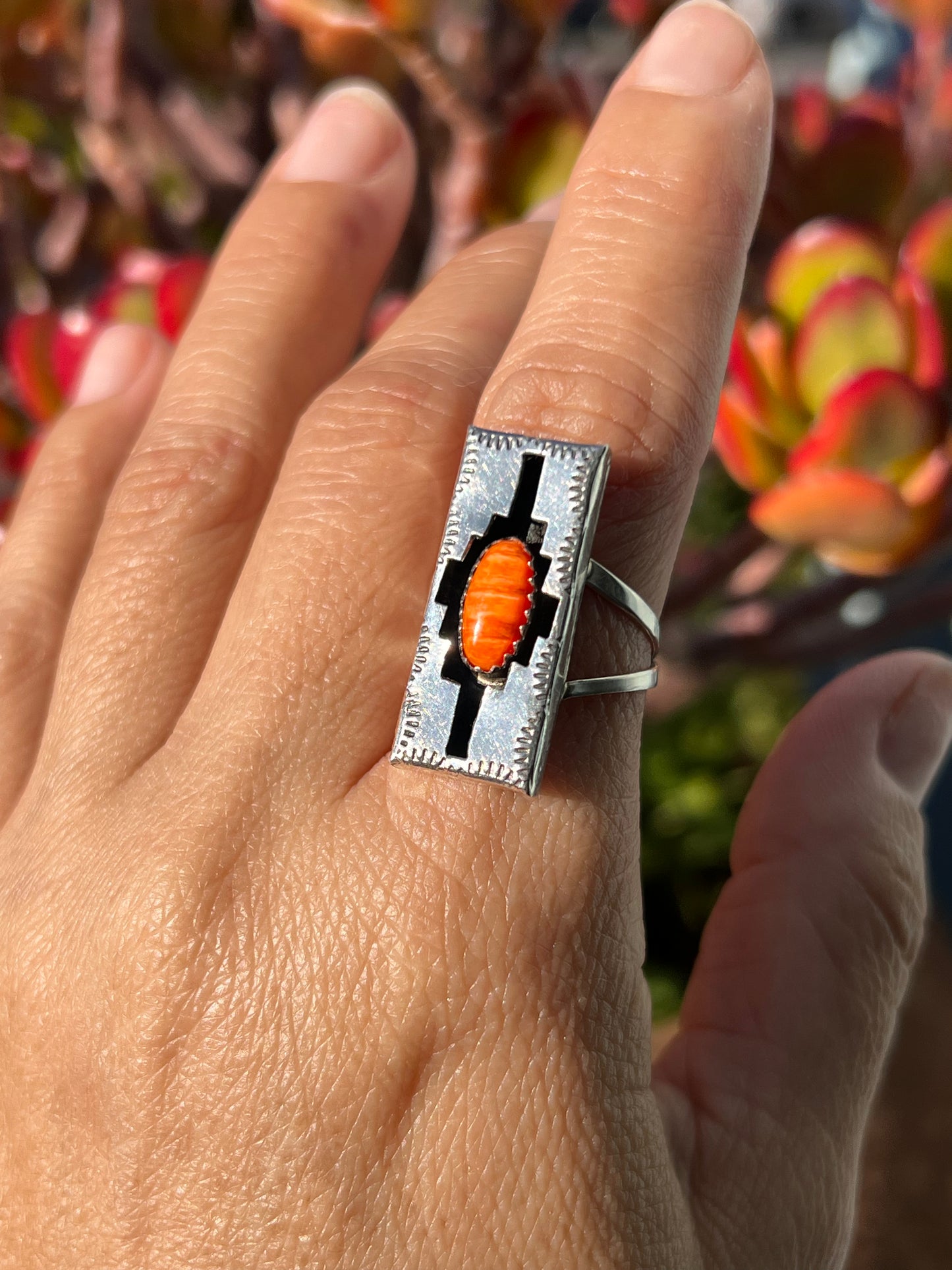 Orange Spiny Shadowbox Ring