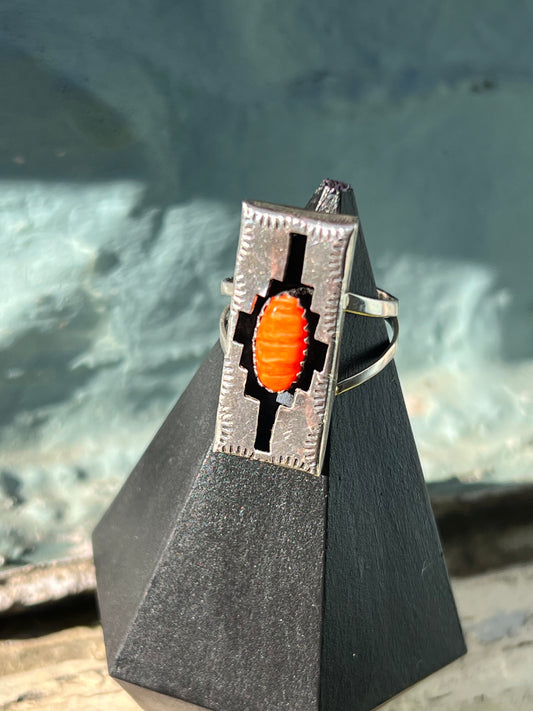 Orange Spiny Shadowbox Ring