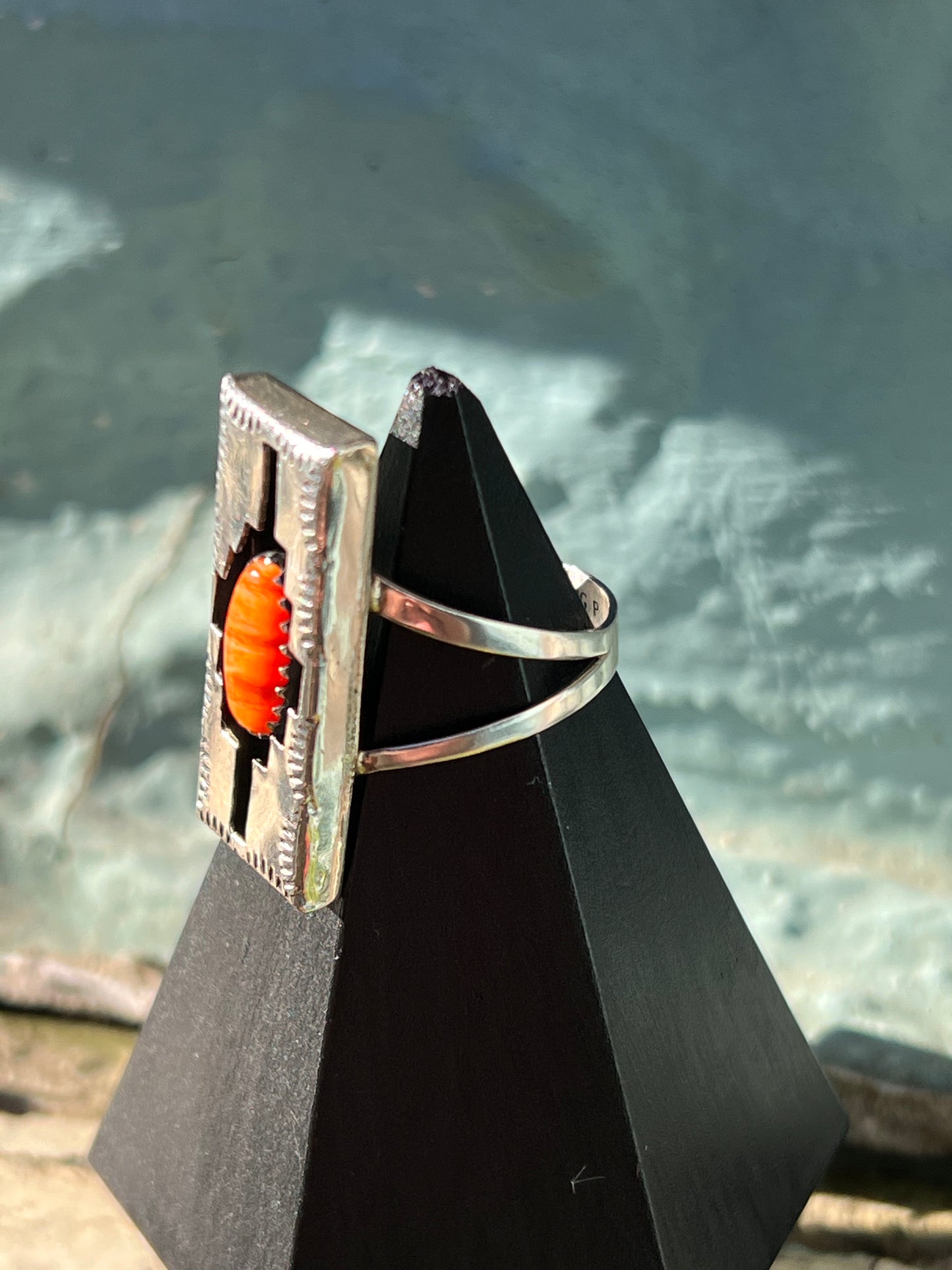 Orange Spiny Shadowbox Ring