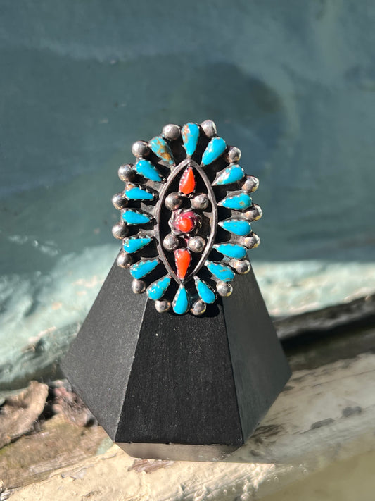 Vintage Petit Point Cluster Ring