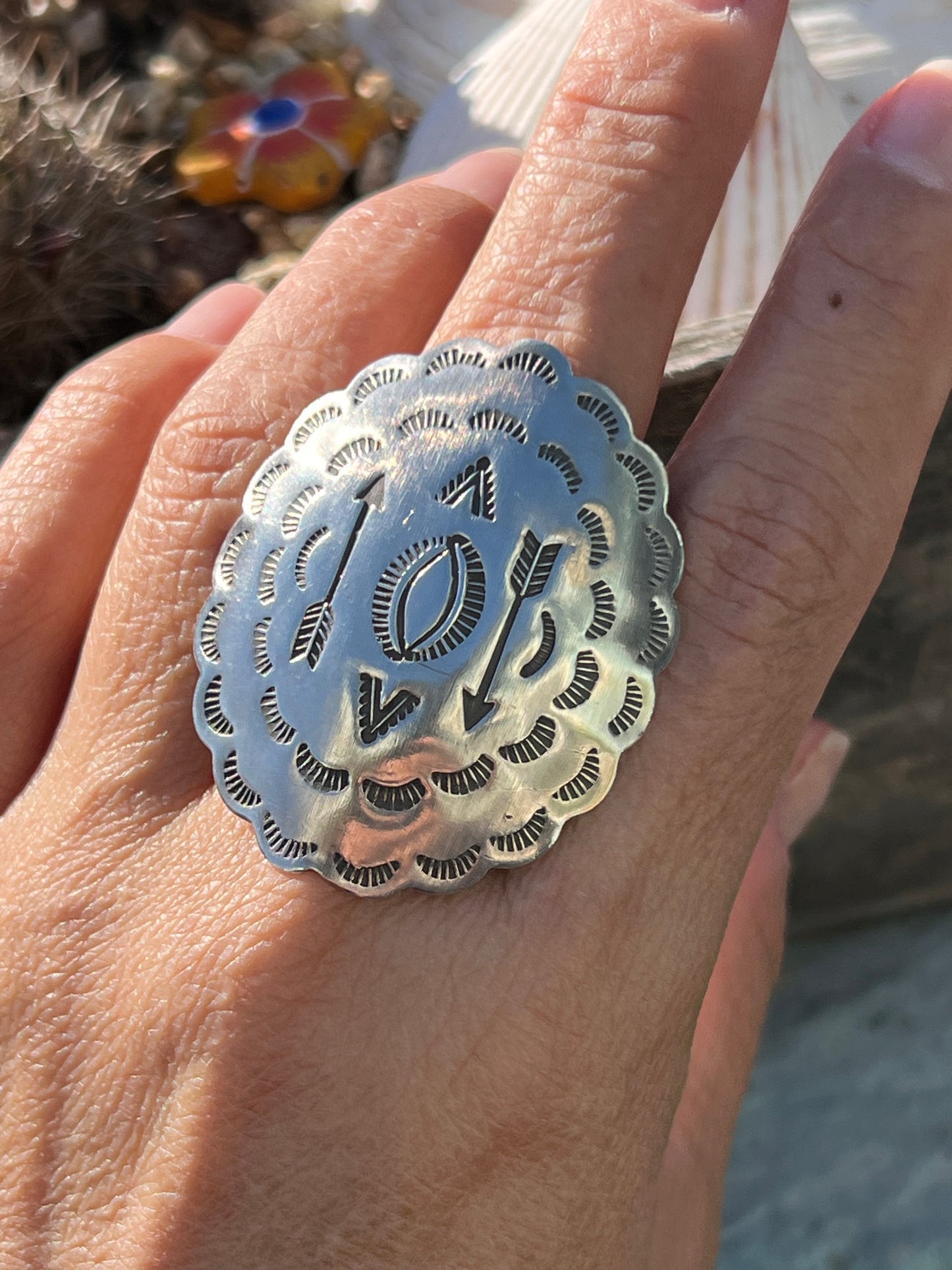 Stamped Concho Ring